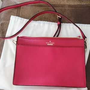 Kate Spade red leather shoulder bag